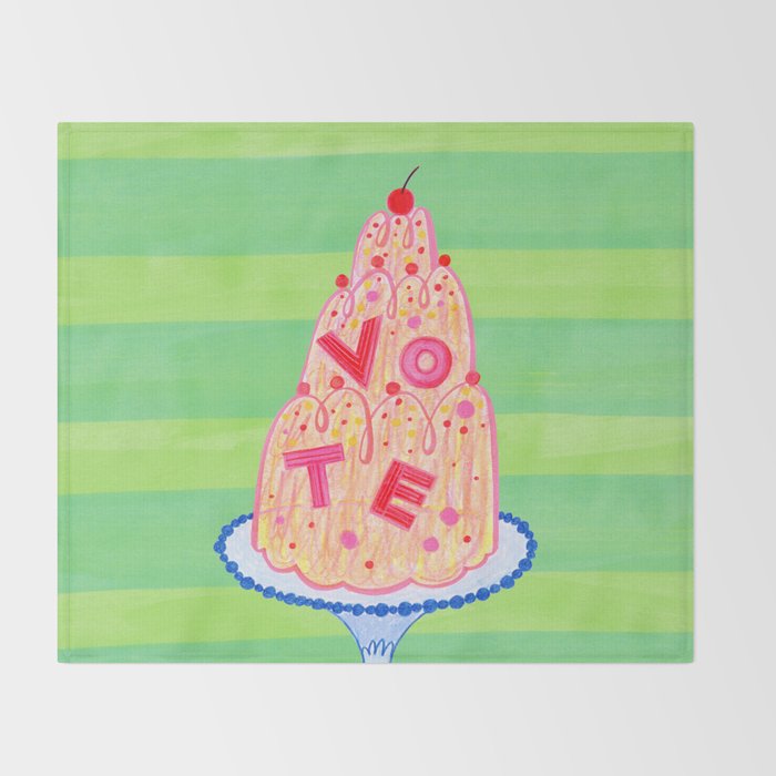 Mold the Future & Vote in Lime Green Throw Blanket Gallery Image 2