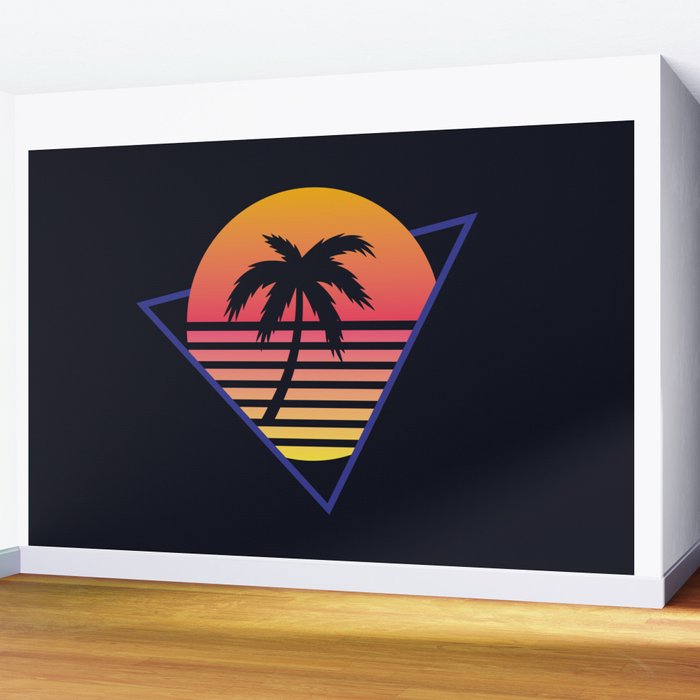 Retrowave sunset 3 / 80s - 90s Retro Wall Mural Gallery Image 2