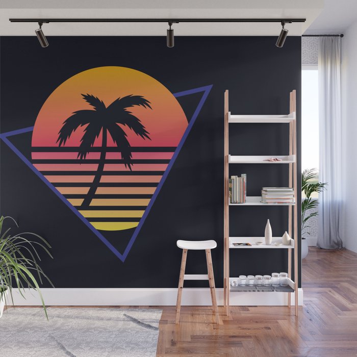 Retrowave sunset 3 / 80s - 90s Retro Wall Mural Gallery Image 1