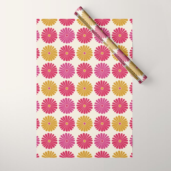 Retro Summer Daisies VII Wrapping Paper Gallery Image 1