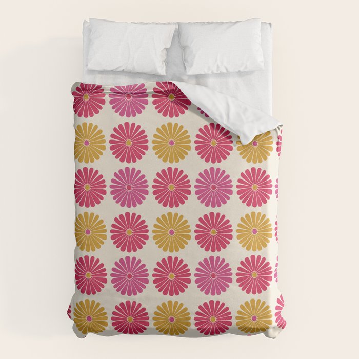 Retro Summer Daisies VII Duvet Cover Gallery Image 1