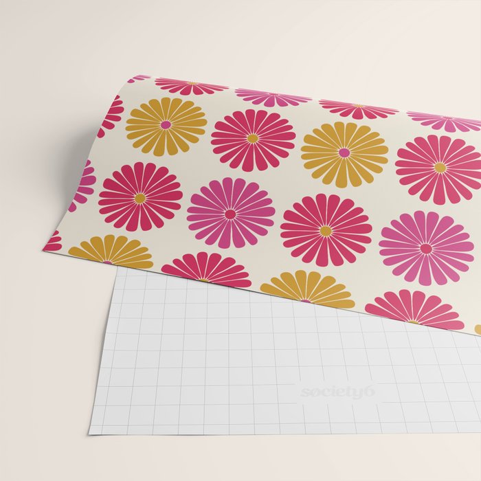 Retro Summer Daisies VII Wrapping Paper Gallery Image 2