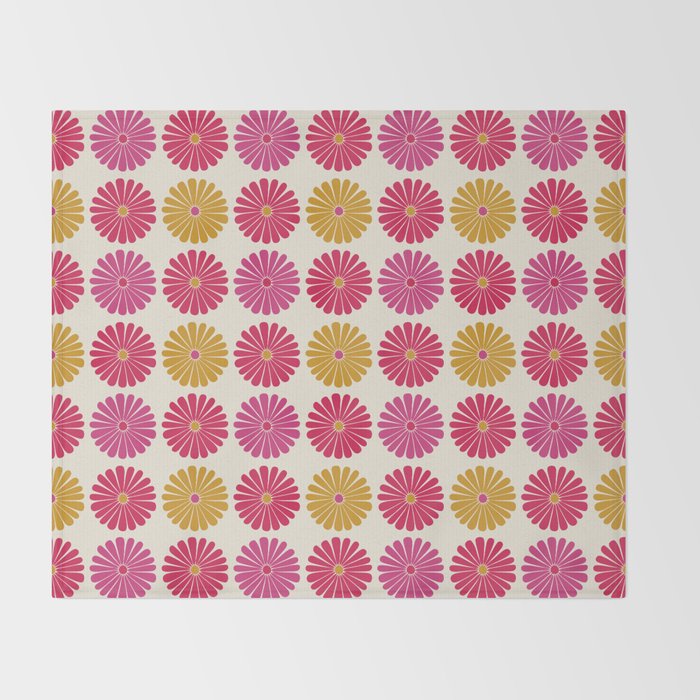 Retro Summer Daisies VII Throw Blanket Gallery Image 2