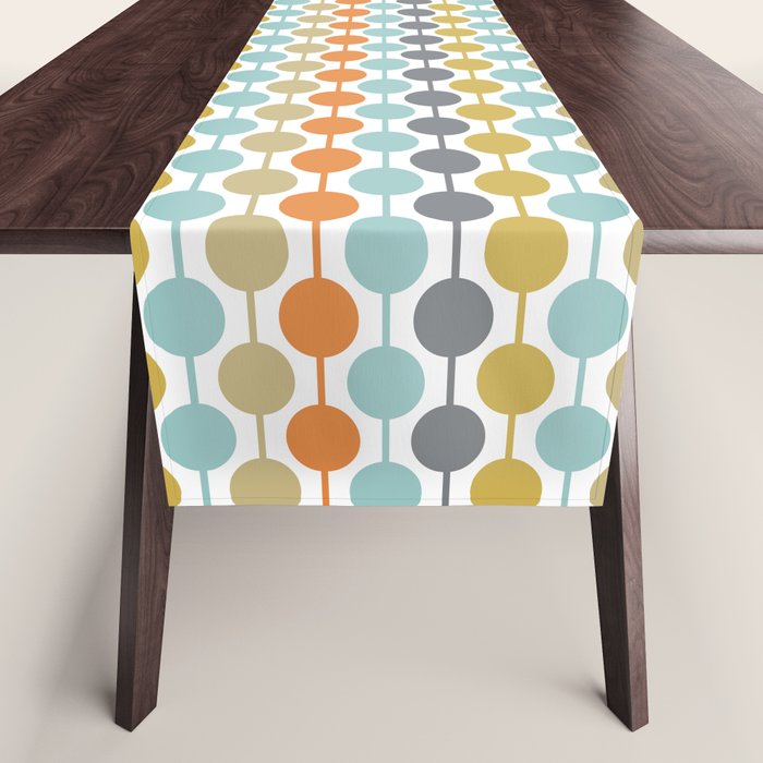 Retro Circles Mid Century Modern Background Table Runner Gallery Image 1