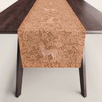 Summer Cheetah Floral Pattern - Fawn Brown Table Runner Gallery Image 1