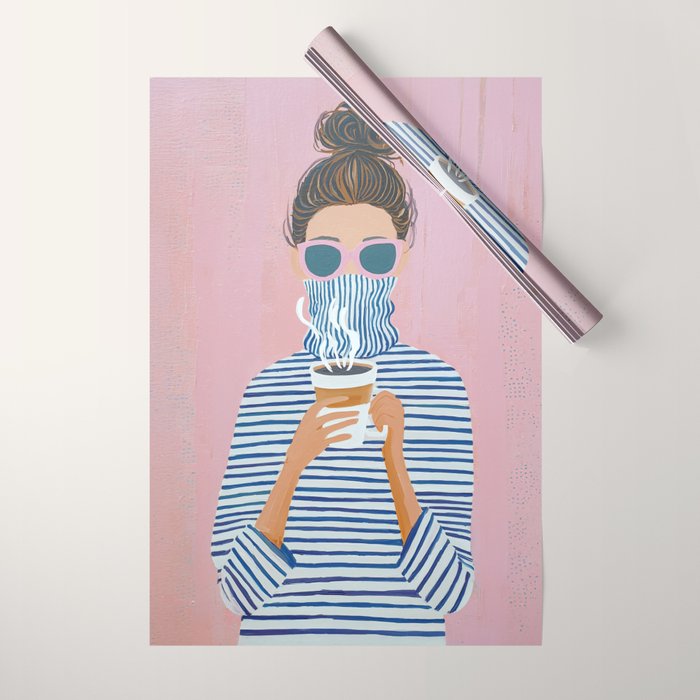 Cozy Morning Coffee Vibes Wrapping Paper Gallery Image 1