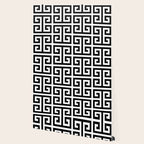 Large Black and White Greek Key Pattern Wallpaper Gallery Image 2