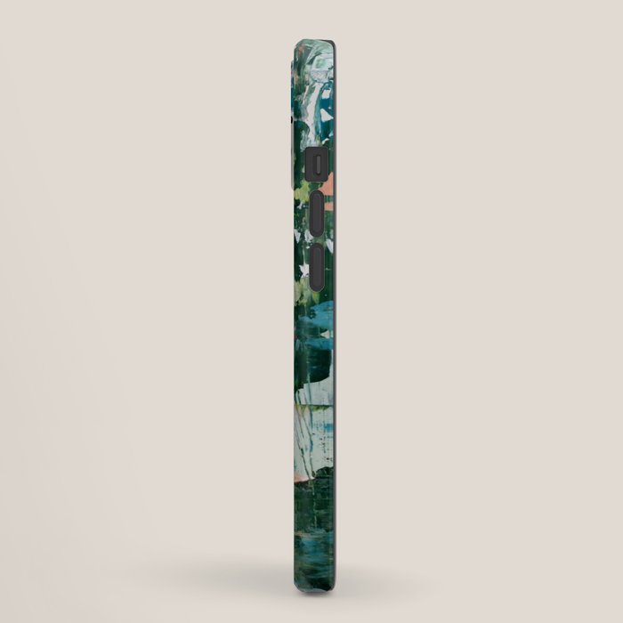 Imagine: A bright abstract painting in green, pink, and neon yellow by Alyssa Hamilton Art iPhone Case Gallery Image 2