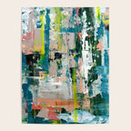 Imagine: A bright abstract painting in green, pink, and neon yellow by Alyssa Hamilton Art Poster Gallery Image 4