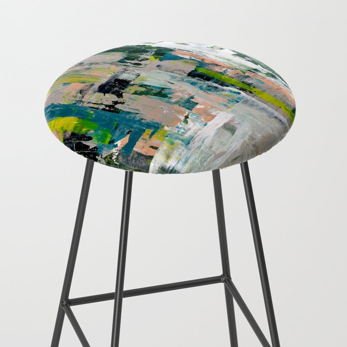 Imagine: A bright abstract painting in green, pink, and neon yellow by Alyssa Hamilton Art Stool Gallery Image 2