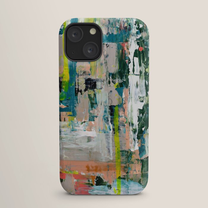 Imagine: A bright abstract painting in green, pink, and neon yellow by Alyssa Hamilton Art iPhone Case Gallery Image 17