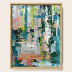 Imagine: A bright abstract painting in green, pink, and neon yellow by Alyssa Hamilton Art Serving Tray Gallery Image 1