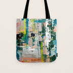 Imagine: A bright abstract painting in green, pink, and neon yellow by Alyssa Hamilton Art Tote Bag Gallery Image 1