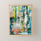 Imagine: A bright abstract painting in green, pink, and neon yellow by Alyssa Hamilton Art Mini Art Print Gallery Image 1