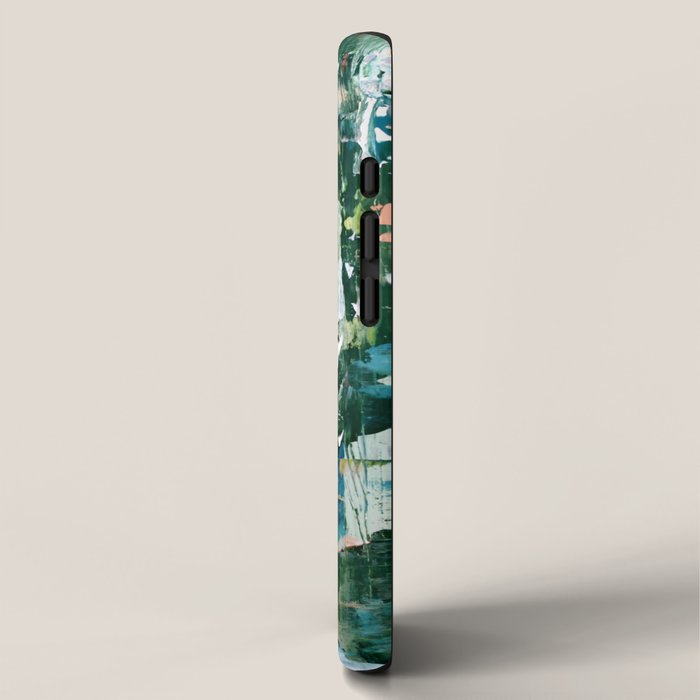 Imagine: A bright abstract painting in green, pink, and neon yellow by Alyssa Hamilton Art iPhone Case Gallery Image 2