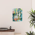 Imagine: A bright abstract painting in green, pink, and neon yellow by Alyssa Hamilton Art Poster Gallery Image 2