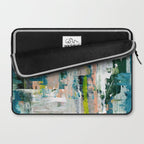 Imagine: A bright abstract painting in green, pink, and neon yellow by Alyssa Hamilton Art Laptop Sleeve Gallery Image 2