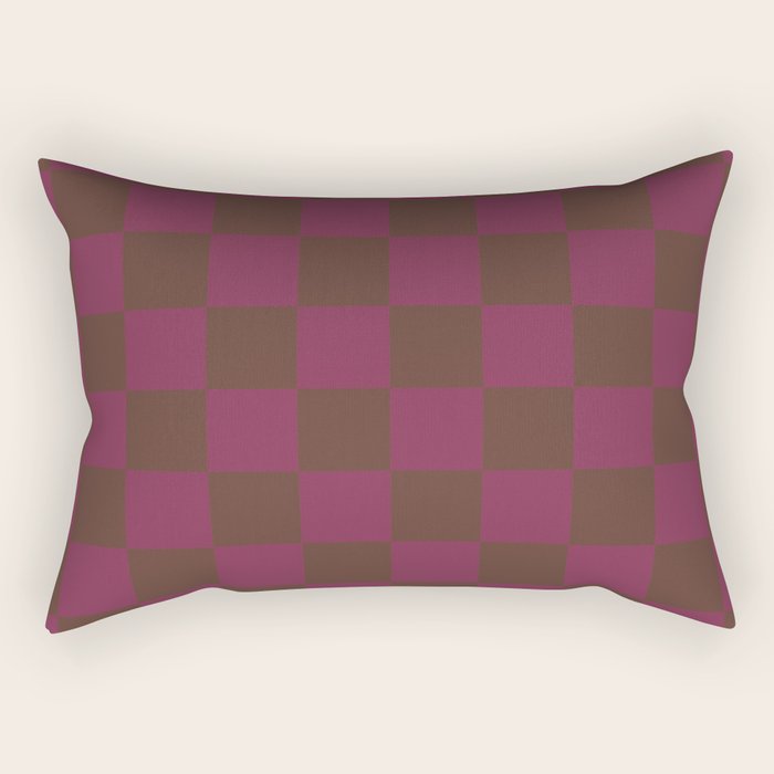 Chocolate x Ripe Berry Mixed Checker Rectangular Pillow Gallery Image 1