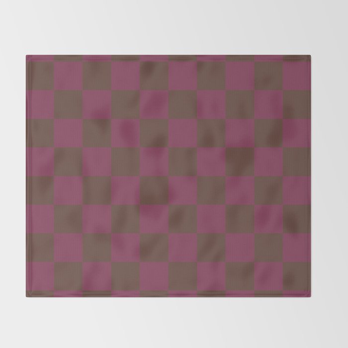 Chocolate x Ripe Berry Mixed Checker Throw Blanket Gallery Image 2