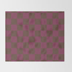 Chocolate x Ripe Berry Mixed Checker Throw Blanket Gallery Image 2