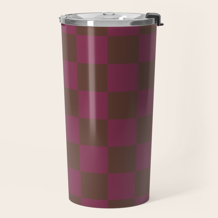 Chocolate x Ripe Berry Mixed Checker Travel Mug Gallery Image 2