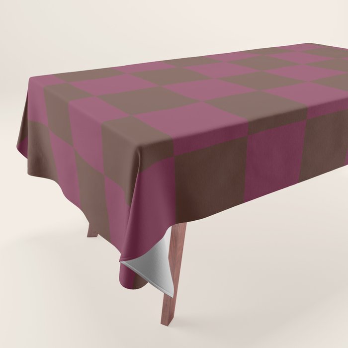 Chocolate x Ripe Berry Mixed Checker Tablecloth Gallery Image 1