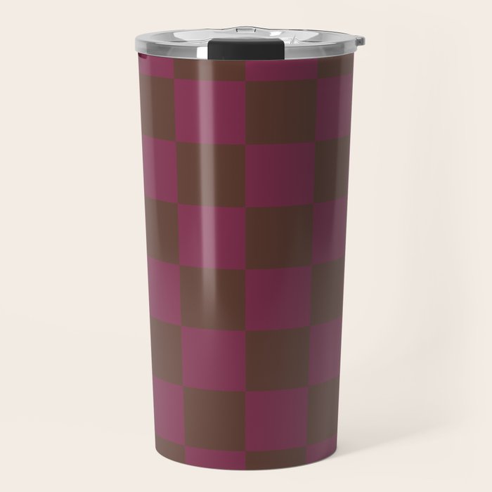 Chocolate x Ripe Berry Mixed Checker Travel Mug Gallery Image 1