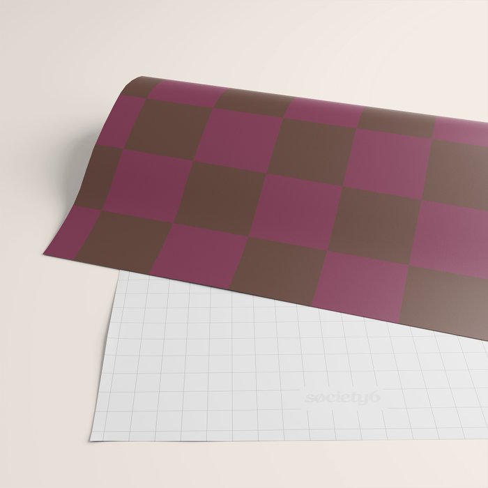 Chocolate x Ripe Berry Mixed Checker Wrapping Paper Gallery Image 2