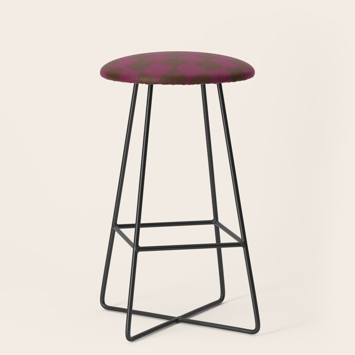 Chocolate x Ripe Berry Mixed Checker Stool Gallery Image 1