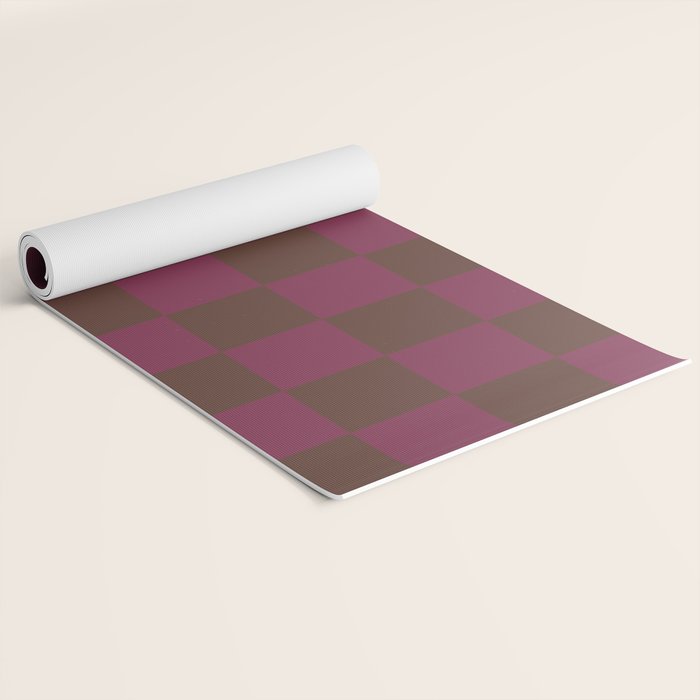 Chocolate x Ripe Berry Mixed Checker Yoga Mat Gallery Image 2