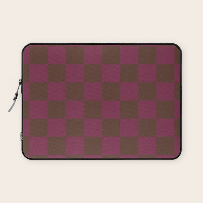 Chocolate x Ripe Berry Mixed Checker Laptop Sleeve Gallery Image 1