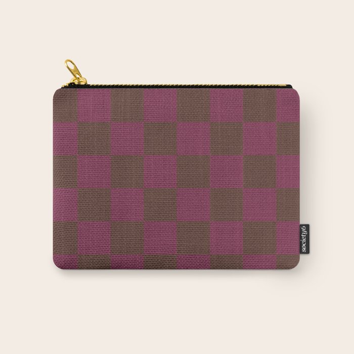 Chocolate x Ripe Berry Mixed Checker Carry All Pouch Gallery Image 1