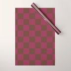 Chocolate x Ripe Berry Mixed Checker Wrapping Paper Gallery Image 1