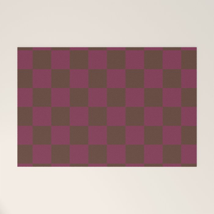 Chocolate x Ripe Berry Mixed Checker Welcome Mat Gallery Image 1