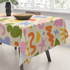 Abstract organic nature art shape pattern Tablecloth Gallery Image 3
