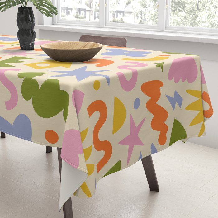 Abstract organic nature art shape pattern Tablecloth Gallery Image 3