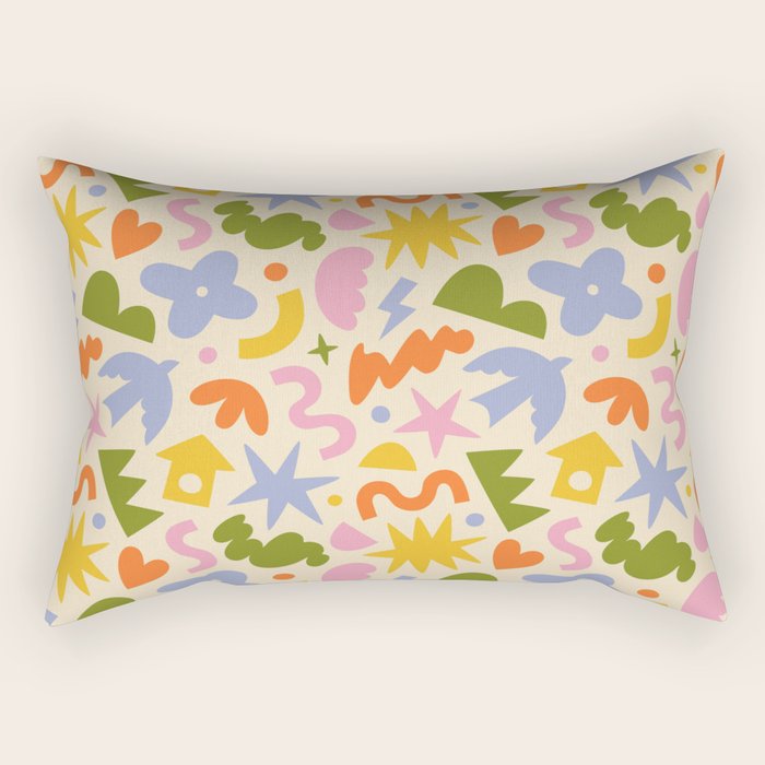 Abstract organic nature art shape pattern Rectangular Pillow Gallery Image 2