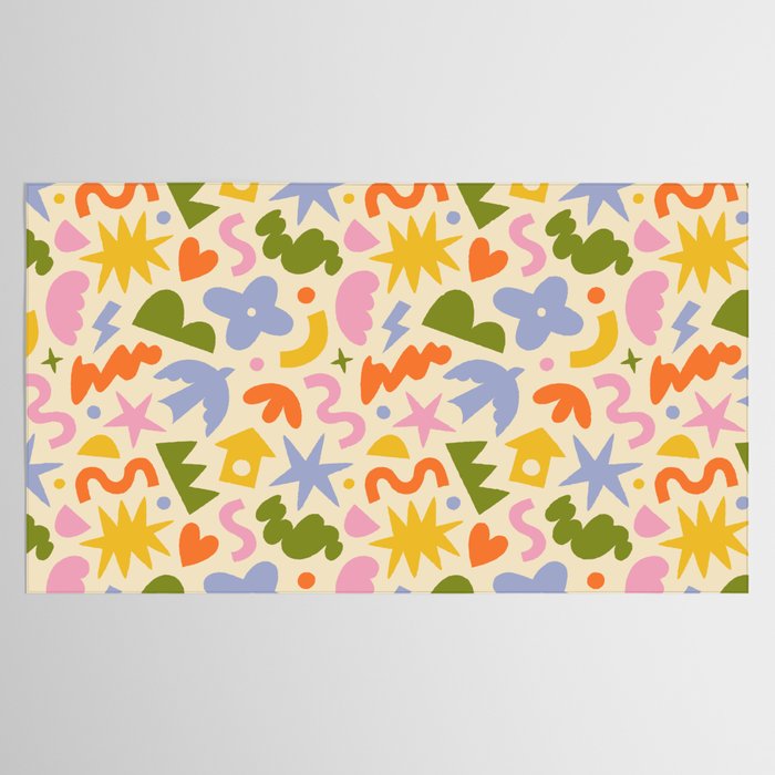 Abstract organic nature art shape pattern Tablecloth Gallery Image 2