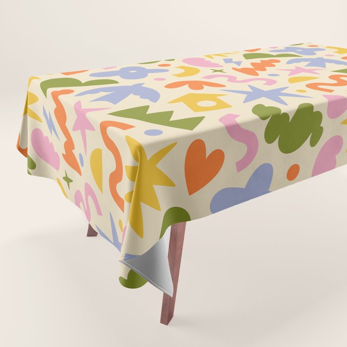 Abstract organic nature art shape pattern Tablecloth Gallery Image 1