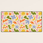 Abstract organic nature art shape pattern Desk Mat Gallery Image 3