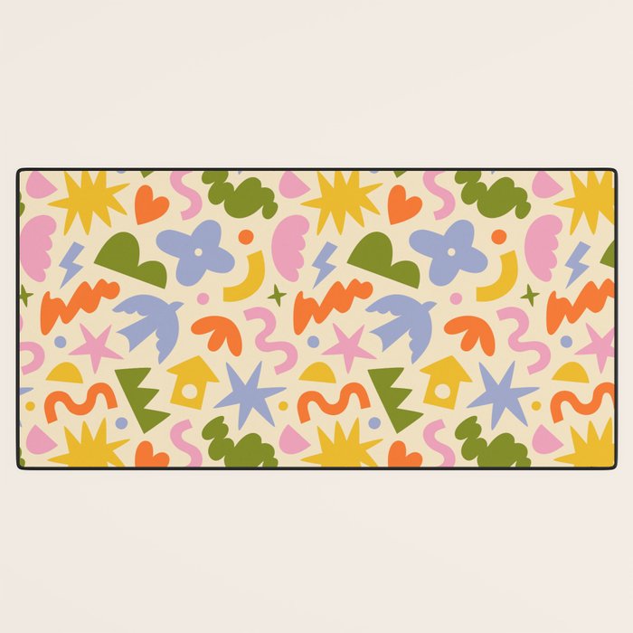 Abstract organic nature art shape pattern Desk Mat Gallery Image 3