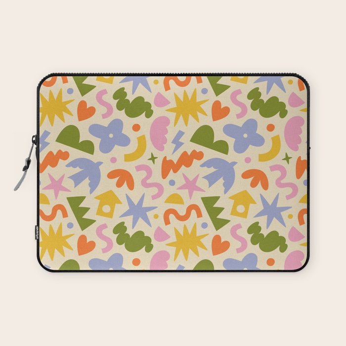 Abstract organic nature art shape pattern Laptop Sleeve Gallery Image 1