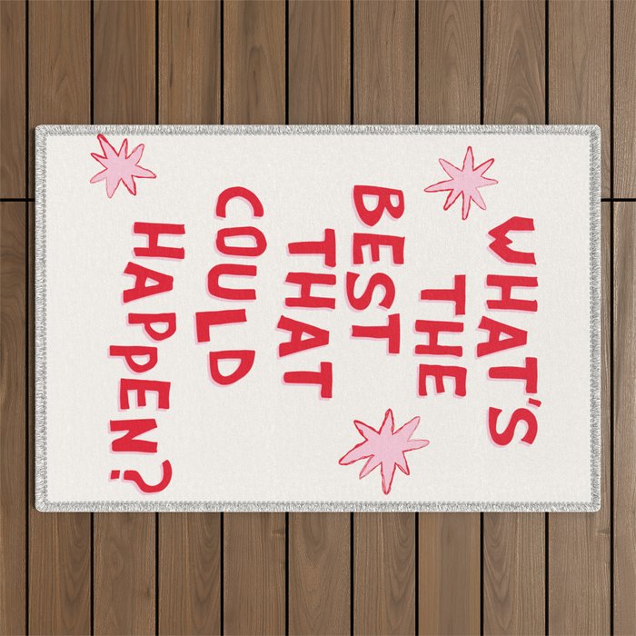 What's The Best That Could Happen in Pink and Red Outdoor Rug Gallery Image 1