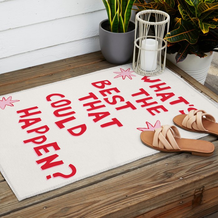 What's The Best That Could Happen in Pink and Red Outdoor Rug Gallery Image 2