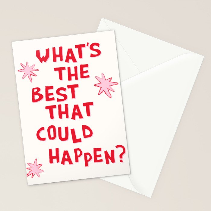What's The Best That Could Happen in Pink and Red Stationery Card Gallery Image 2