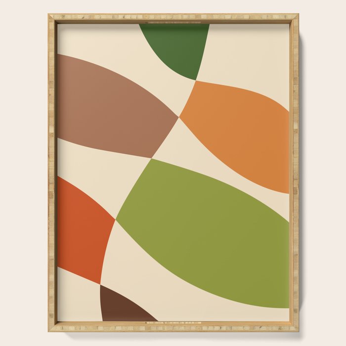 Abstract Mid-century Retro Earthy Shapes Serving Tray Gallery Image 1