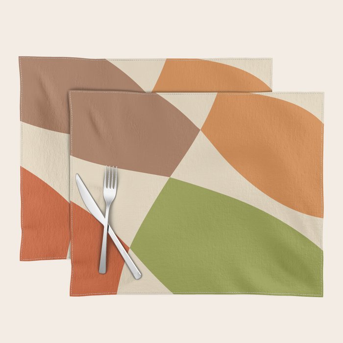 Abstract Mid-century Retro Earthy Shapes Placemat Gallery Image 1