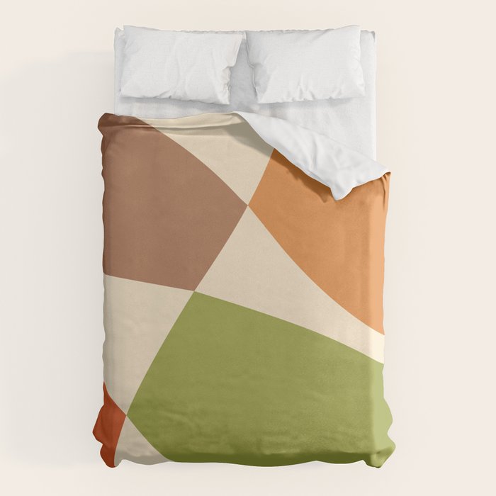 Abstract Mid-century Retro Earthy Shapes Duvet Cover Gallery Image 6