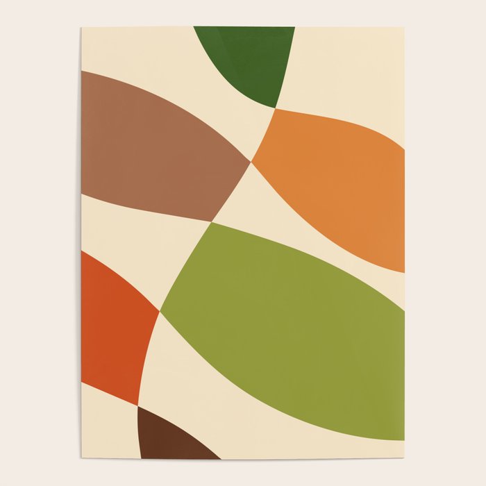 Abstract Mid-century Retro Earthy Shapes Poster Gallery Image 4