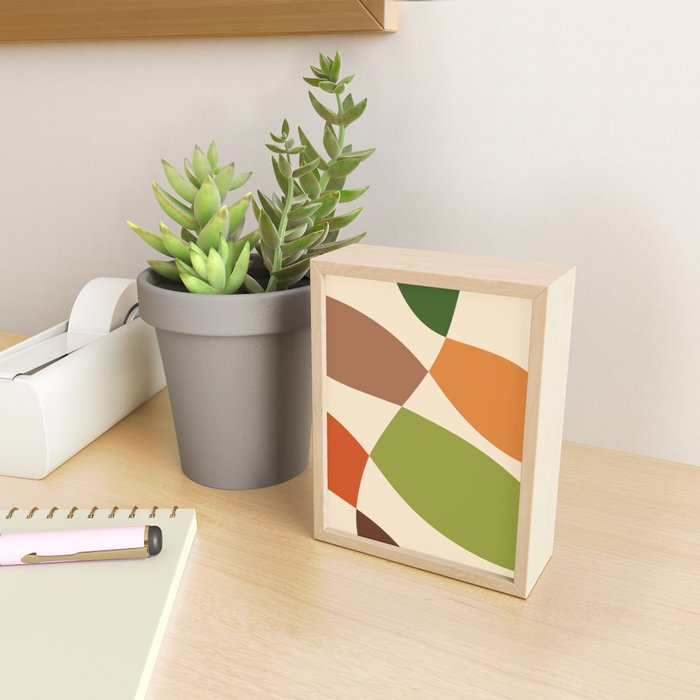 Abstract Mid-century Retro Earthy Shapes Mini Art Print Gallery Image 2